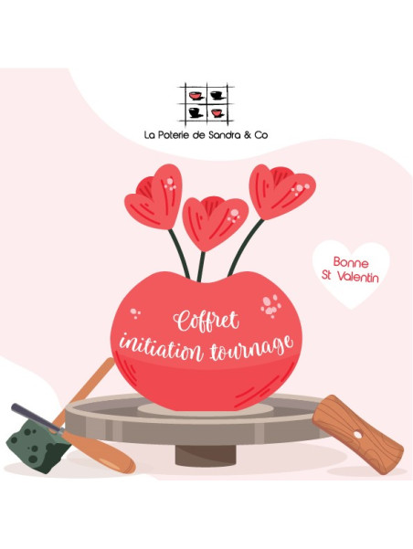 Coffret initiation tournage - Saint-Valentin - La poterie de Sandra & Co