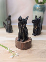 Loup en céramique modelé à la main